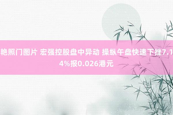 艳照门图片 宏强控股盘中异动 操纵午盘快速下挫7.14%报0.026港元