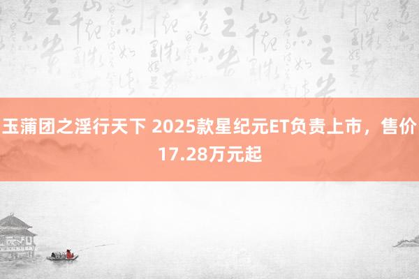 玉蒲团之淫行天下 2025款星纪元ET负责上市，售价17.28万元起