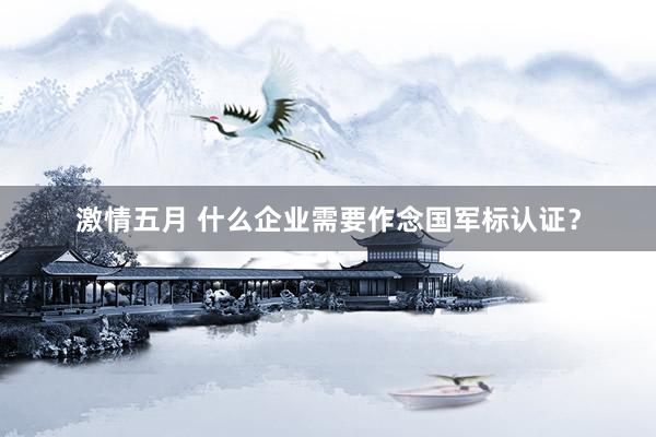 激情五月 什么企业需要作念国军标认证？